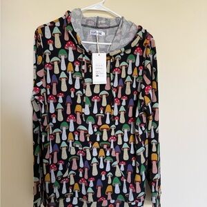 NWT LA Soul Women's Black Mushroom Print Hoodie
